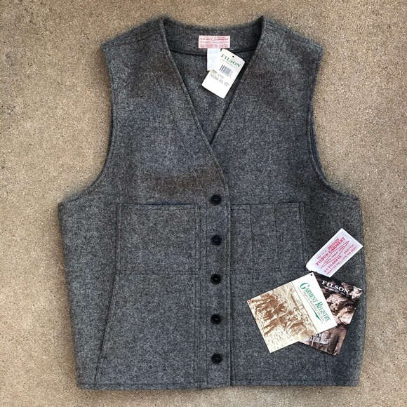 Filson Other - 🆕 VINTAGE FILSON Mackinaw Grey Wool Pocketed Vest